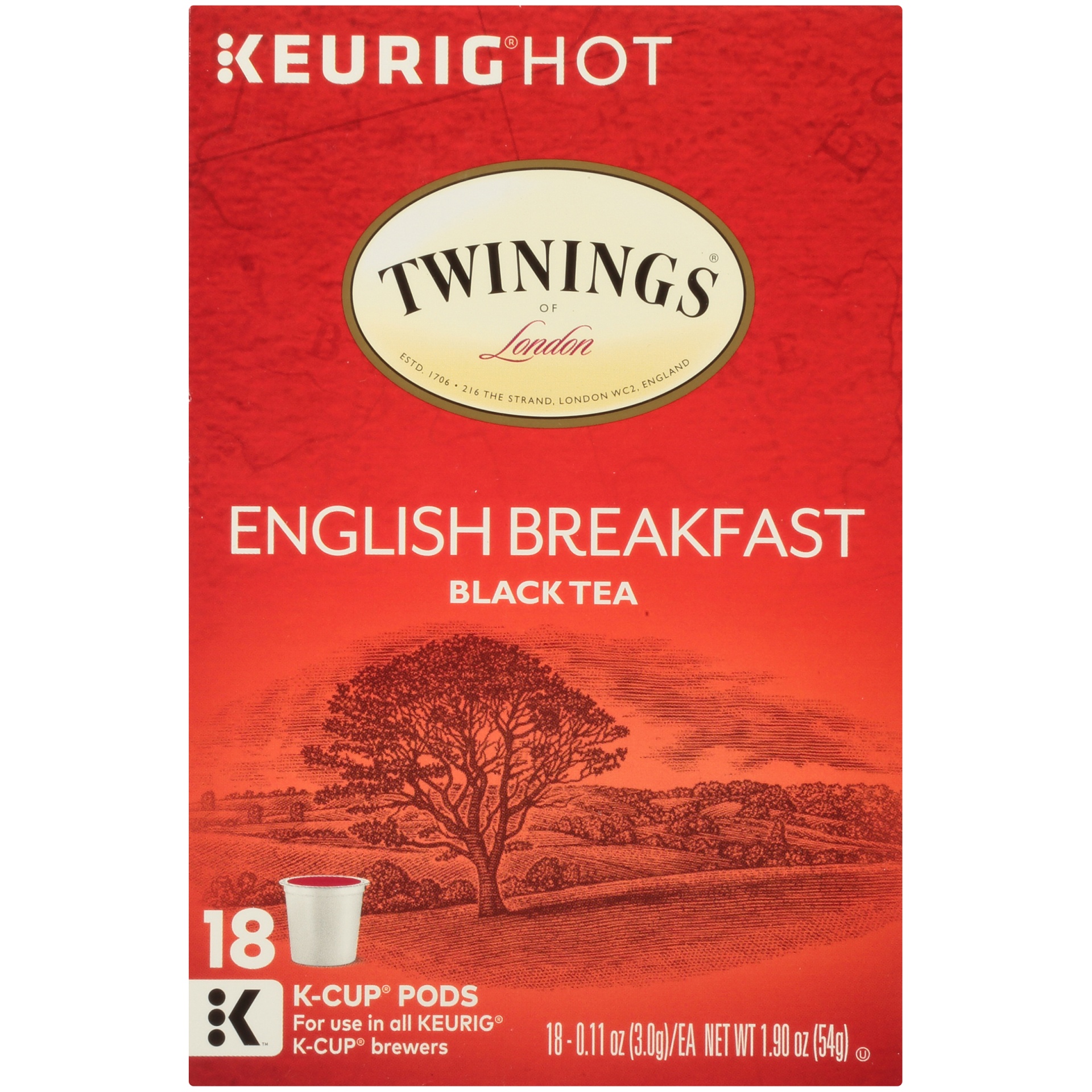 slide 4 of 7, Twinings 100% Pure Black English Breakfast Tea K-Cup Pods, 18 ct