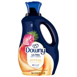 Downy Ultra Soft Plus Fresh Fabric Softener Liquid, Joyful, Island Hibiscus & Mango, 56 fl oz, 83 Loads, Downy Fabric Softener, Laundry Softener