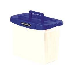 Bankers Box Heavy-Duty Plastic Portable File Box, Blue/Clear