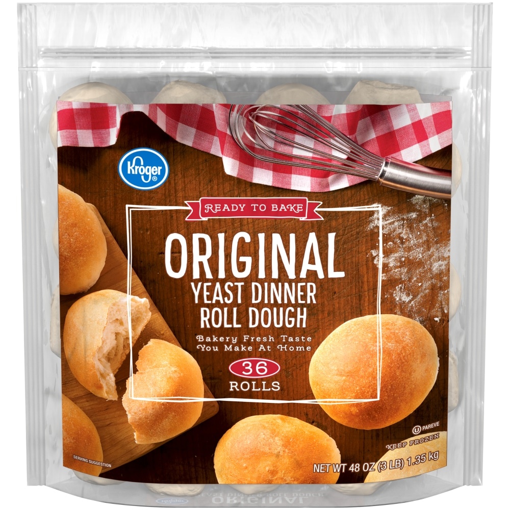 slide 1 of 1, Kroger Original Yeast Dinner Dough Rolls, 48 oz