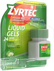 Zyrtec 24 Hour Allergy Relief Liquid Gels, Antihistamine Capsules with Cetirizine HCl Allergy Medicine for All-Day Relief from Runny Nose, Sneezing, Itchy Eyes & More, 25 ct