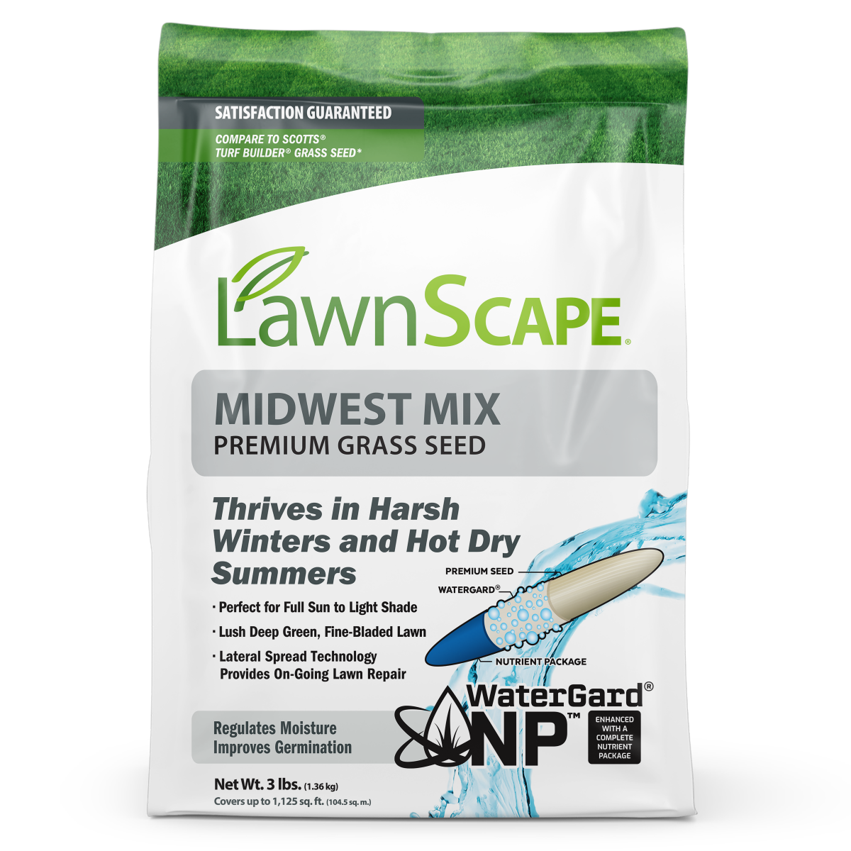 slide 1 of 1, LawnScape Premium Grass Seed, Midwest Mix, 3 lb