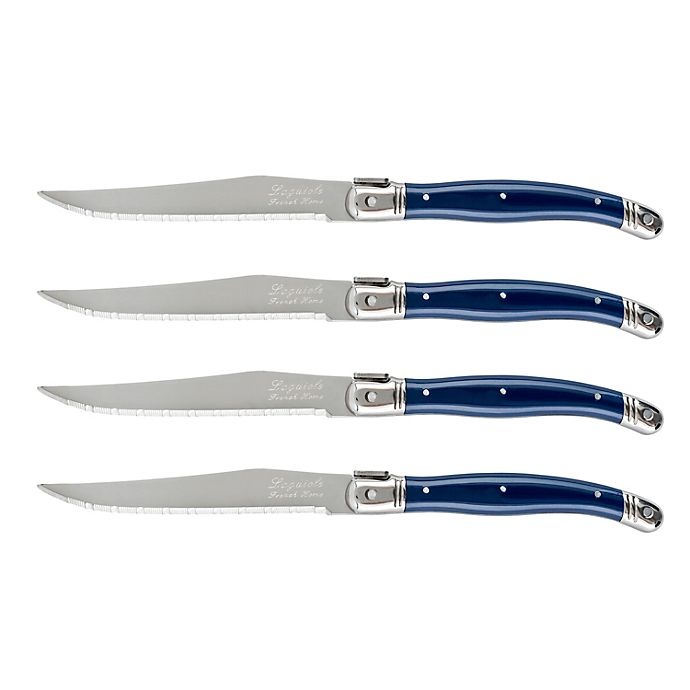 slide 1 of 1, French Home Laguiole Steak Knives - Navy, 4 ct