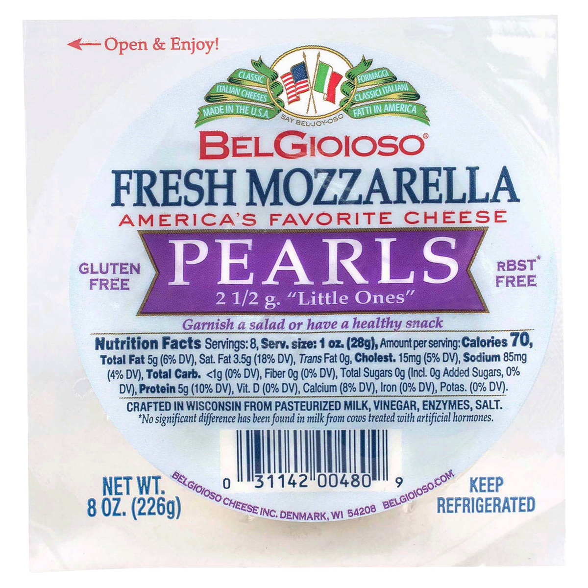 slide 1 of 5, BelGioioso Fresh Mozzarella Pearl Cheese, 8 oz