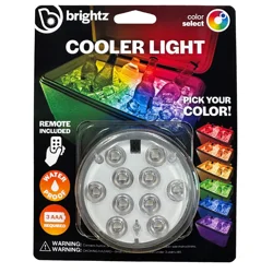 BRIGHTZ LED Cooler Puck Light Accessory with Remote - Color Changing or Solid Color Features - Waterproof - Submerges to Light Up Cooler
