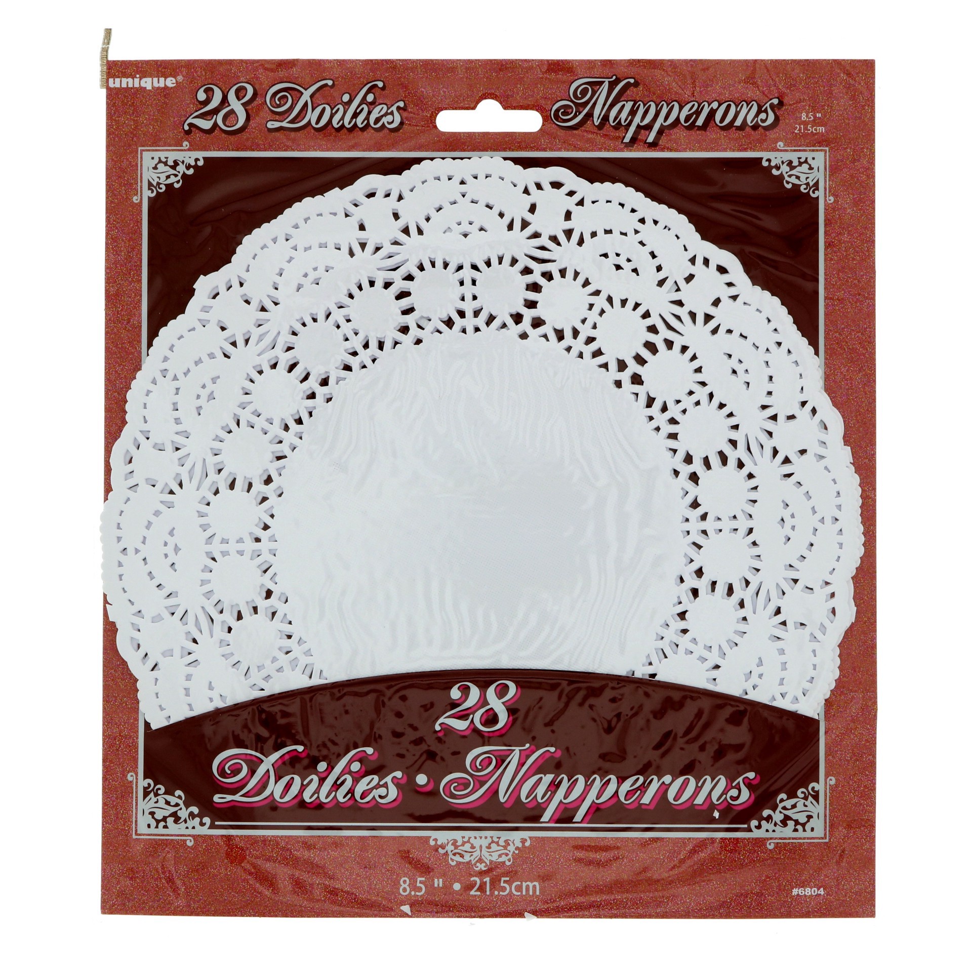 slide 1 of 1, Unique Industries 8.5" White Doilies, 28CT, 28 ct