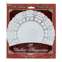 Unique Industries 8.5" White Doilies, 28CT