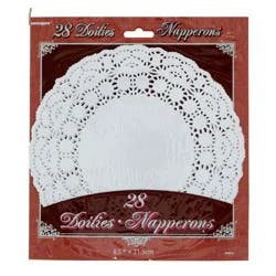 Unique Industries 8.5" White Doilies, 28CT
