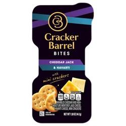 Cracker Barrel Bites with Cheddar Jack & Havarti Cheese with Butter Crackers, 1.58 oz Tray