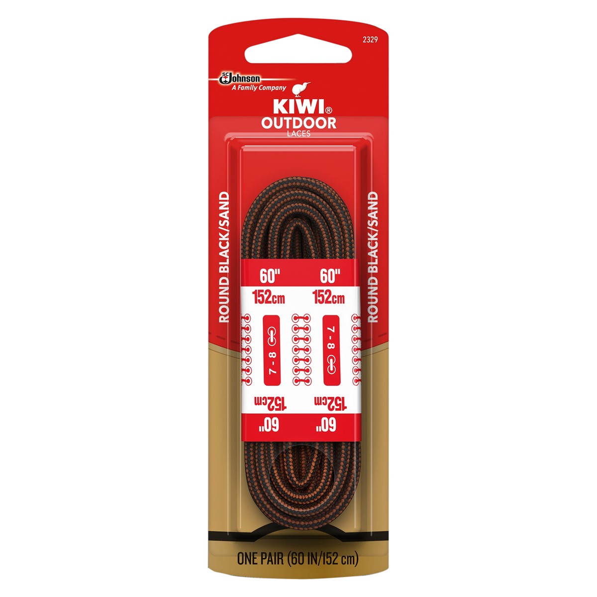 slide 1 of 5, KIWI Black Hiking Boots Laces With Sandstone, 1 ct