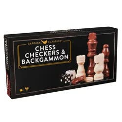 Spin Master Games Cardinal Classics Wood Chess, Checkers, and Backgammon Set