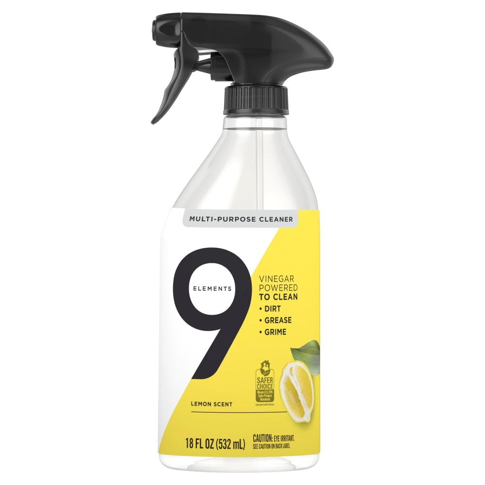 slide 1 of 1, 9 Elements Multi-Purpose Surface Cleaning Spray, Lemon Scent, 18 oz
