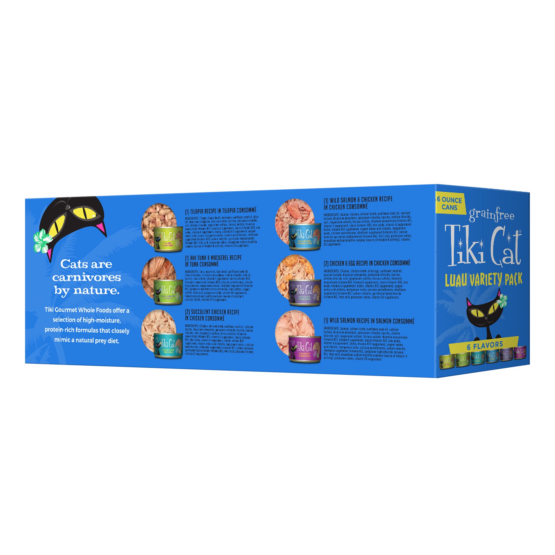 slide 7 of 7, Tiki Cat Luau Wet Cat Food, Variety Pack, 6 oz. Can (8 Count), 48 oz