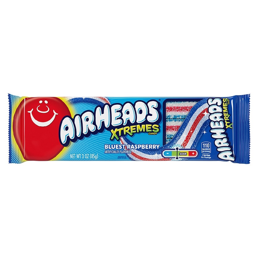 slide 1 of 1, Airheads Sour Candy Belts, 3 oz