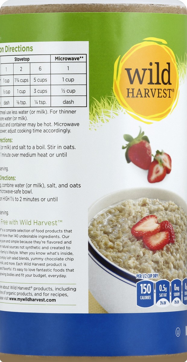 slide 4 of 7, Wild Harvest Organic Oatmeal Quick, 18 oz