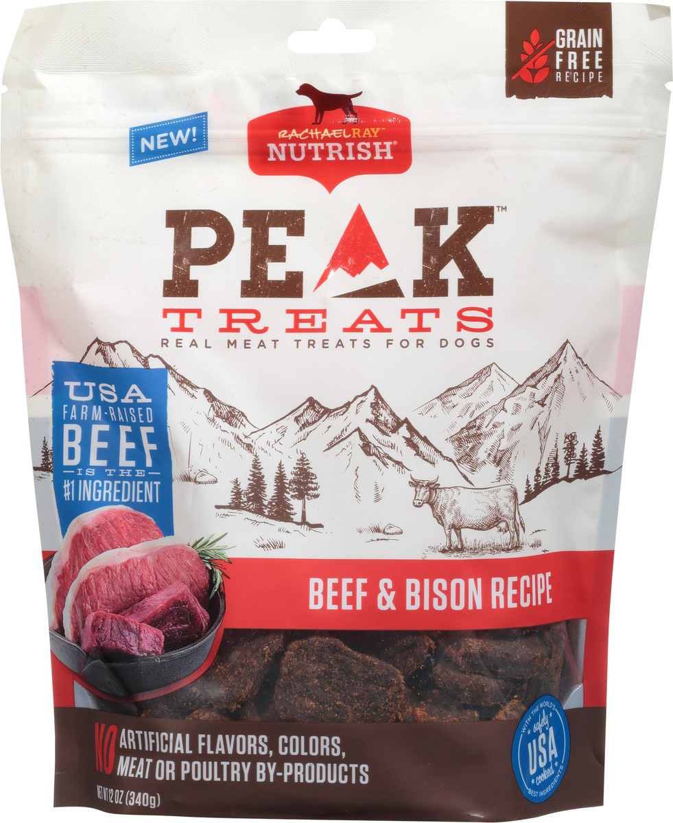 slide 1 of 9, Rachael Ray Nutrish Peak Treats Beef & Bison Recipe Treats for Dogs 12 oz, 12 oz