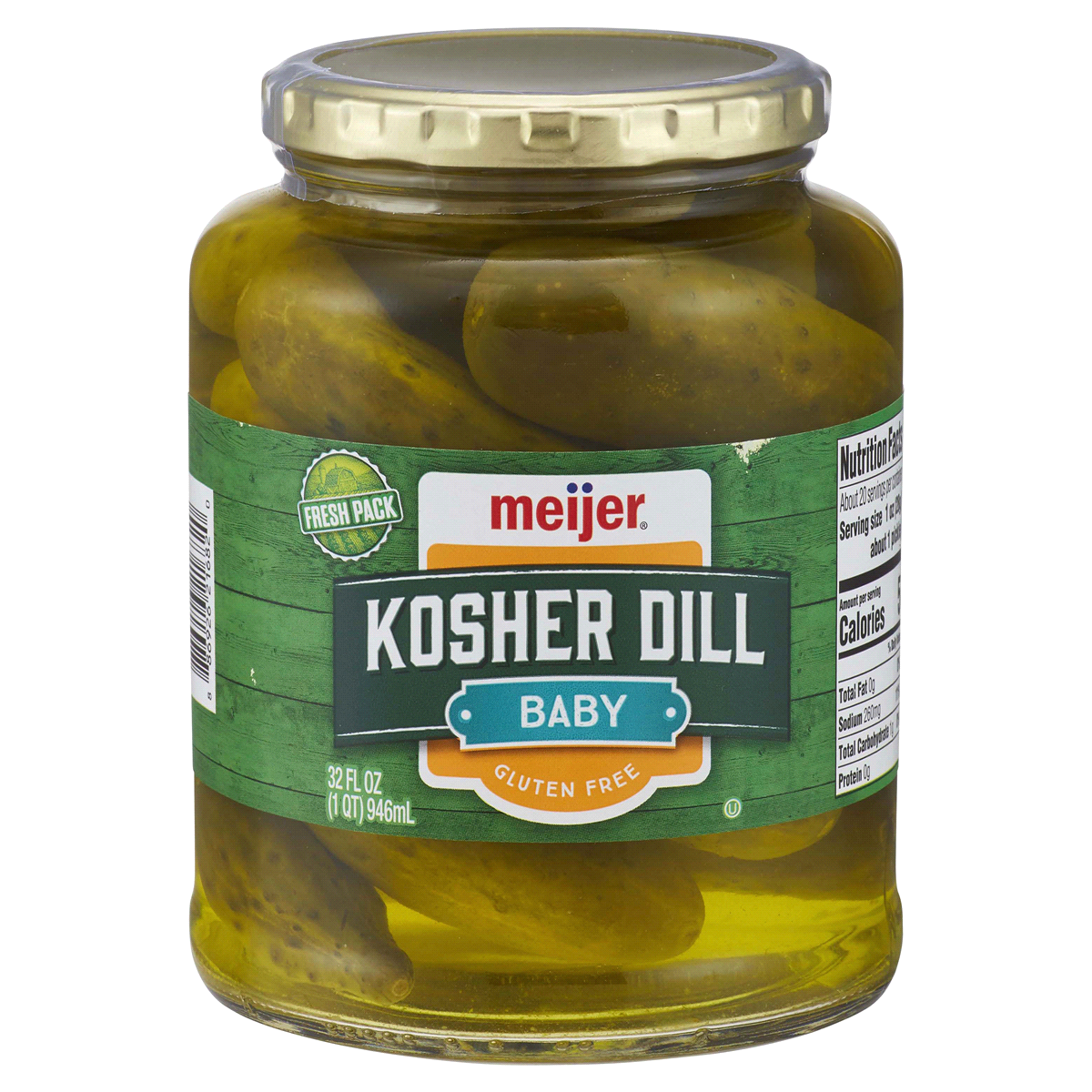 slide 1 of 1, Meijer Baby Kosher Dill Pickles, 32 oz