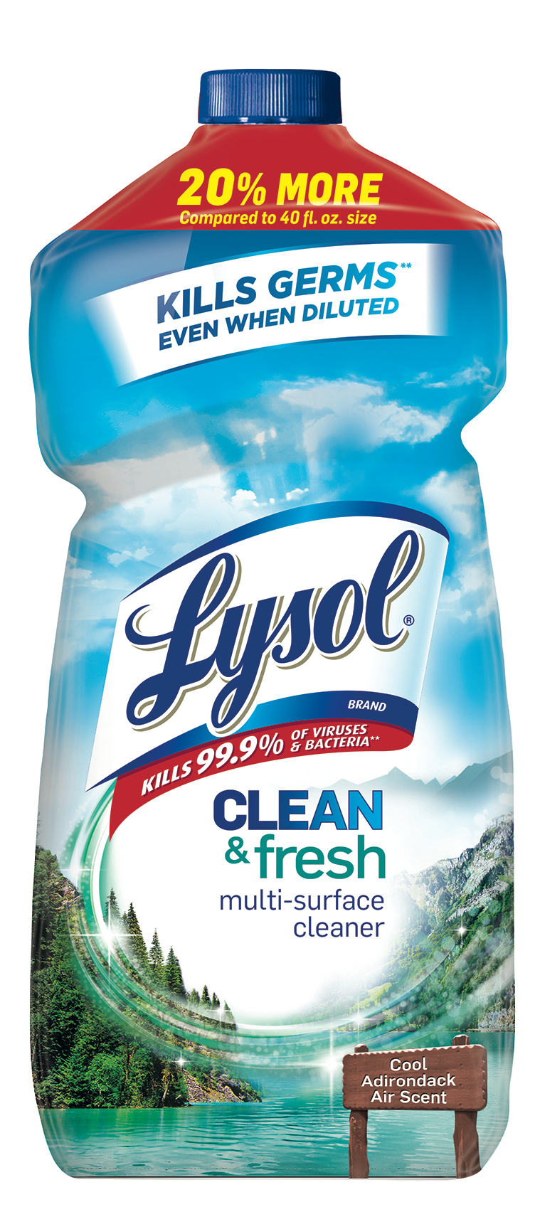 slide 1 of 3, Lysol Clean & Fresh Multi-Surface Cleaner Pour Able Cool Adirondack Air, 48 fl oz