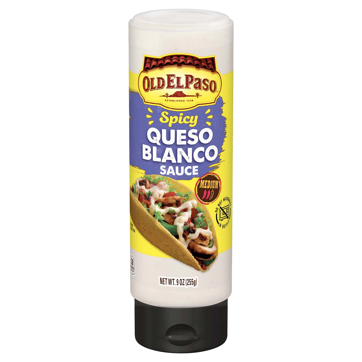 slide 1 of 1, Old El Paso Squeeze Spicy Squeeze Queso Blanco, 9 oz