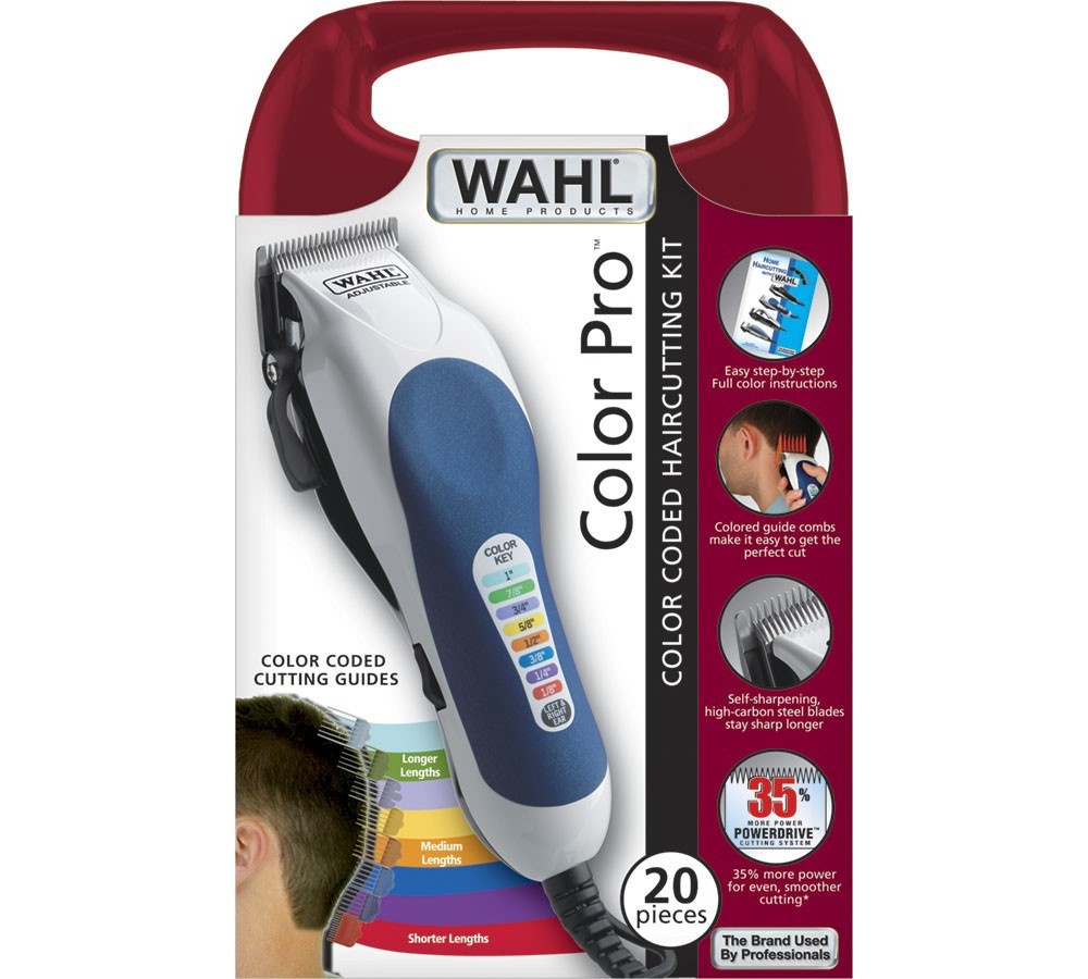 slide 7 of 8, Wahl Color Pro Men's Haircut Kit With Color Coded Guide Combs And Hard Storage Case - 79300-400, 20 ct