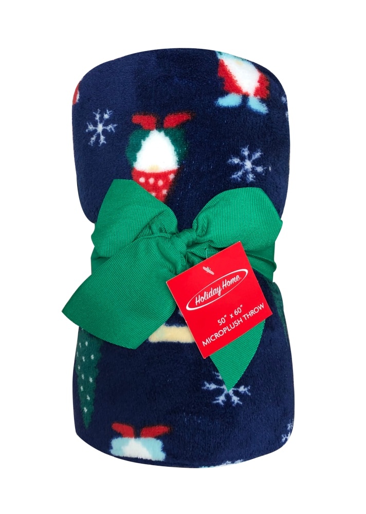 slide 1 of 1, Holiday Home Gnomes Throw - Blue Depths, 50 in x 60 in