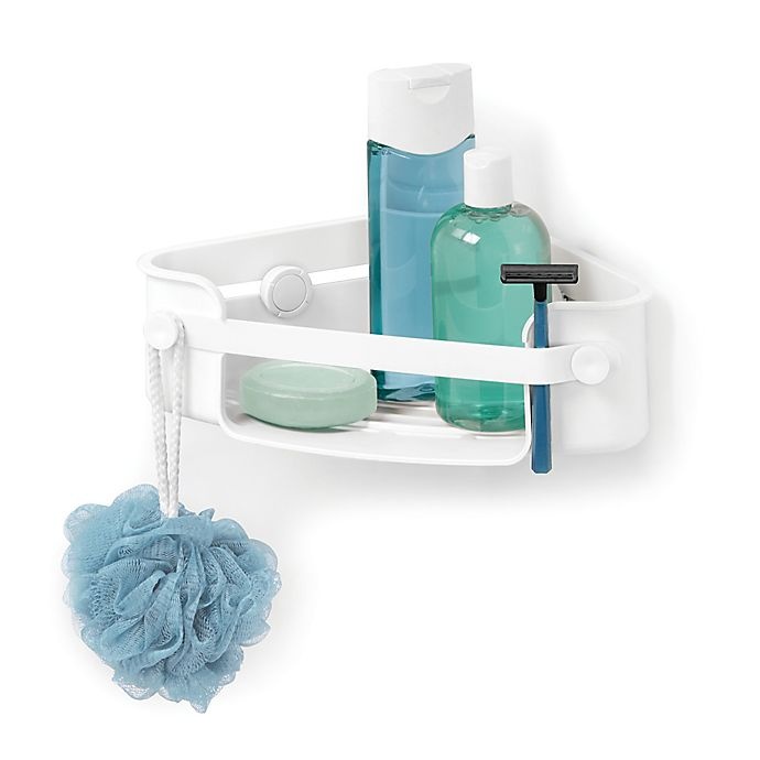 slide 1 of 1, Umbra Flex Gel Lock Corner Shower Caddy - White, 1 ct