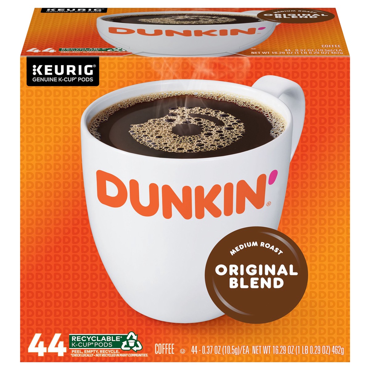 slide 1 of 19, Dunkin' K-Cup Pods Medium Roast Original Blend Coffee - 44 ct, 44 ct