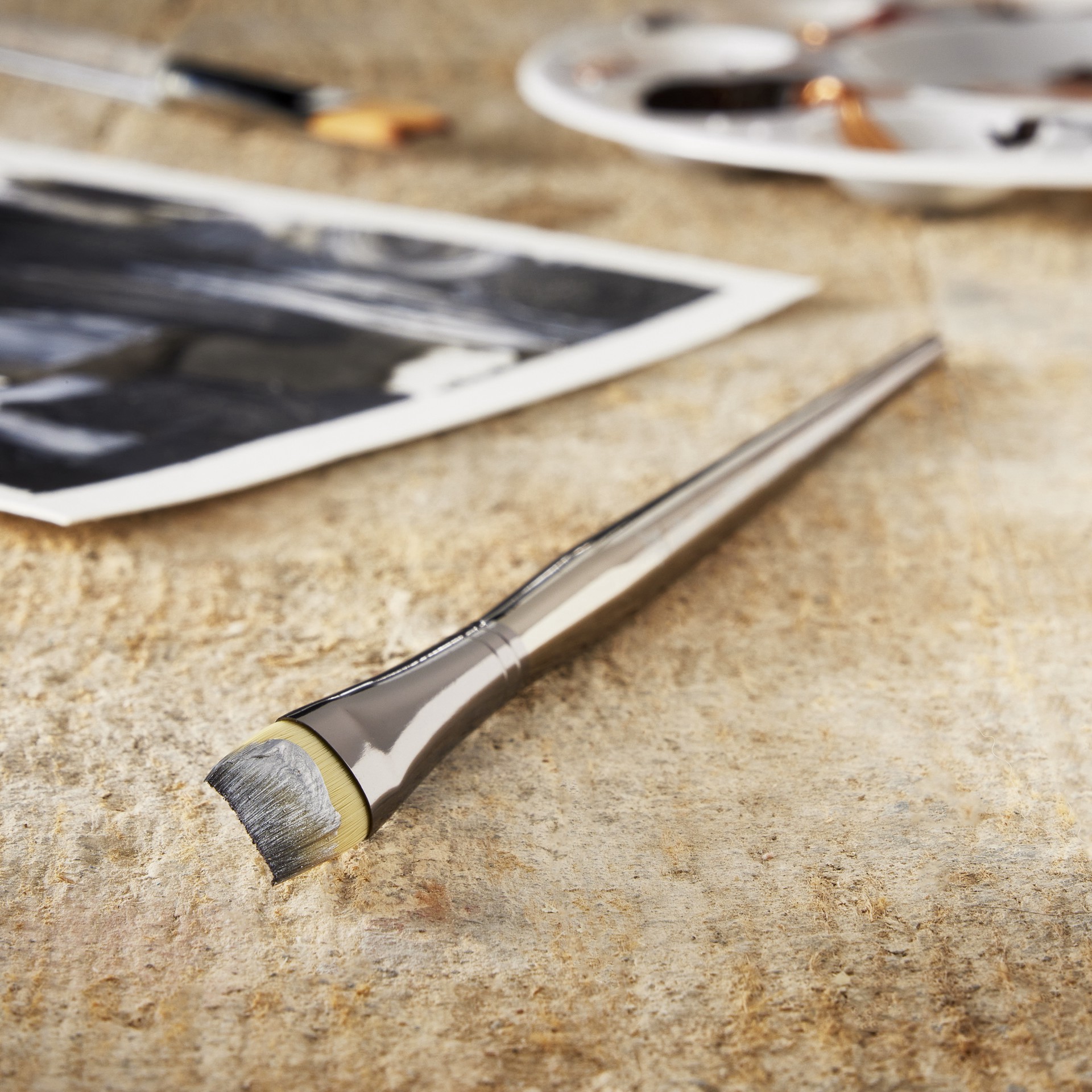 slide 2 of 2, Royal & Langnickel Zen Series 93 Short Handle Flat Wash Brush, 1/2 in