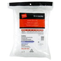 slide 3 of 5, Hanes Men's 6pk V-Neck T-Shirt - White - S, 6 ct