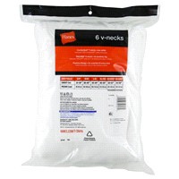 slide 3 of 5, Hanes Men's 6pk V-Neck T-Shirt - White - XL, 6 ct