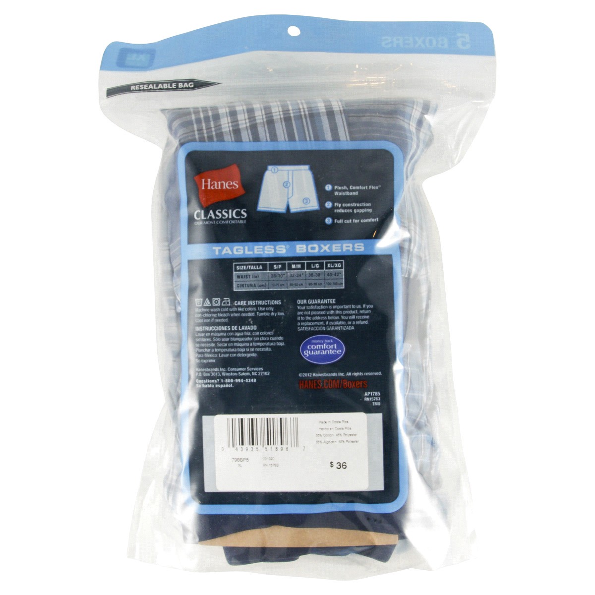 slide 5 of 5, Hanes Ultimate Mens Boxer Plaids, Extra Large, 5 ct