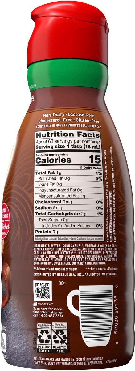 slide 7 of 7, Coffee mate Zero Sugar Chocolate Caramel Liquid Coffee Creamer, 32 oz