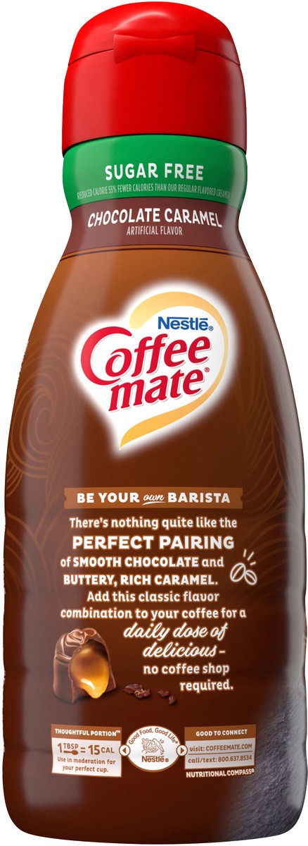 slide 6 of 7, Coffee mate Zero Sugar Chocolate Caramel Liquid Coffee Creamer, 32 oz