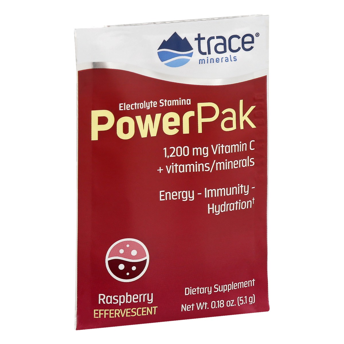 slide 9 of 9, Trace Power Pak Effervescent Raspberry Electrolyte Stamina - 0.18 oz, 1 ct