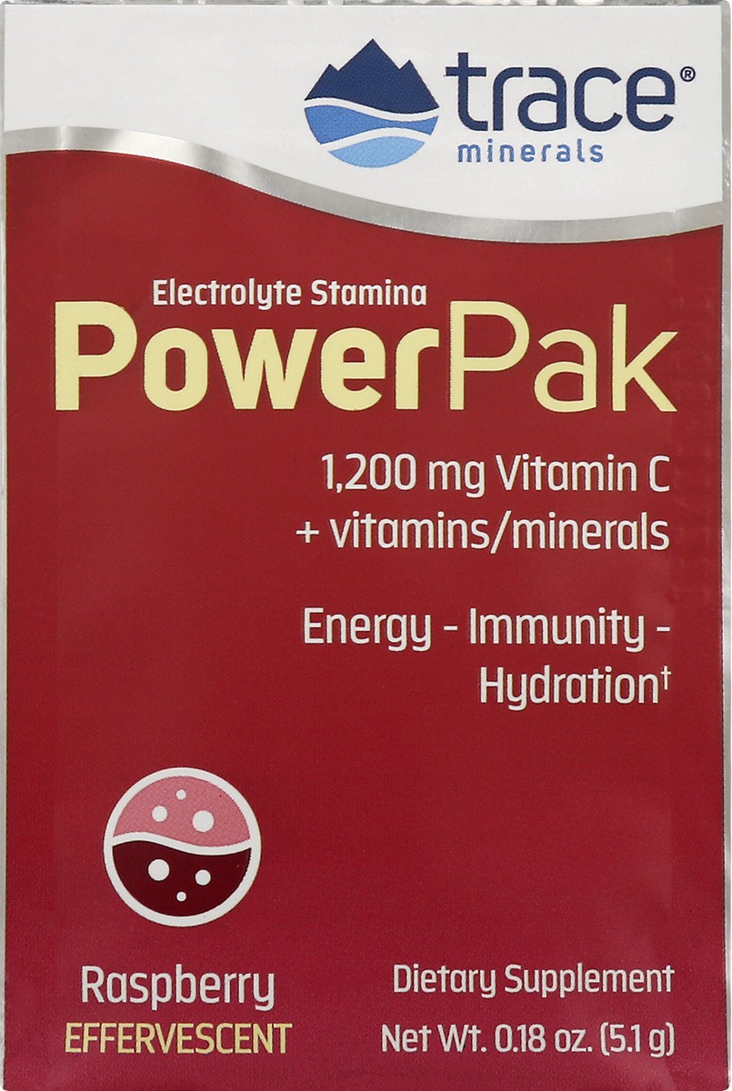 slide 2 of 9, Trace Power Pak Effervescent Raspberry Electrolyte Stamina - 0.18 oz, 1 ct