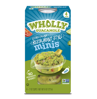 slide 1 of 1, Wholly Restaurant Style Guacamole Mini, 8 oz