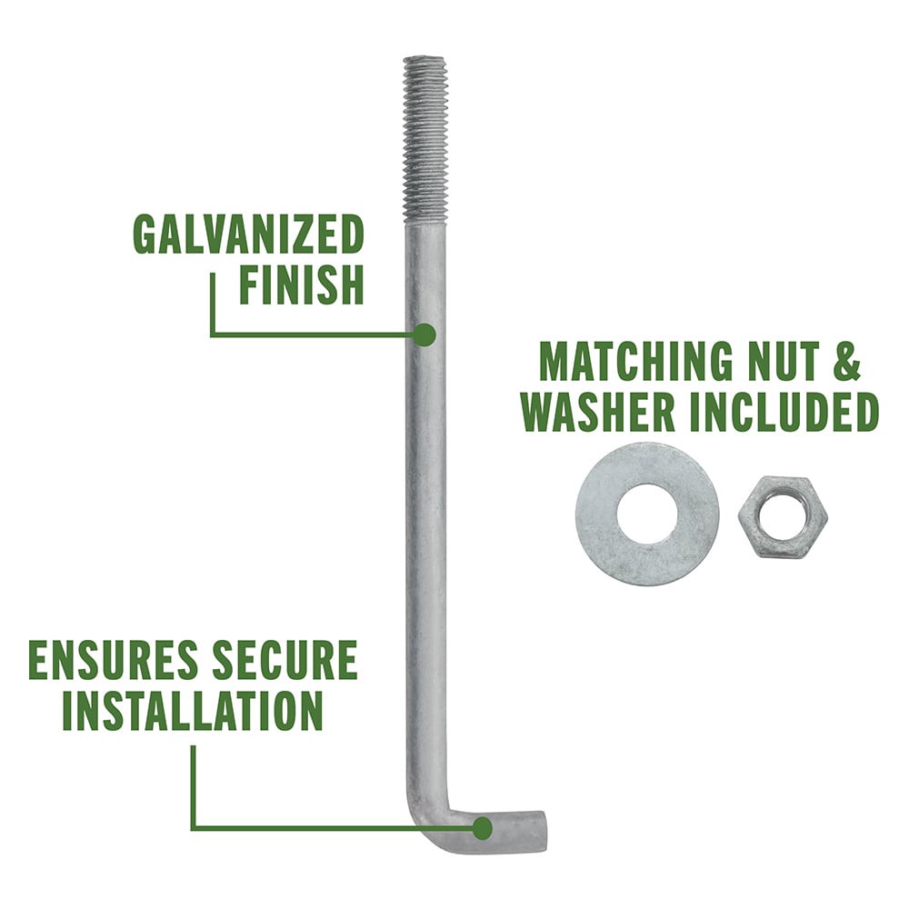 slide 3 of 6, Hillman 1/2-in 1/2-in x 8-in Galvanized Exterior Coarse Thread Anchor Bolt, 1 ct