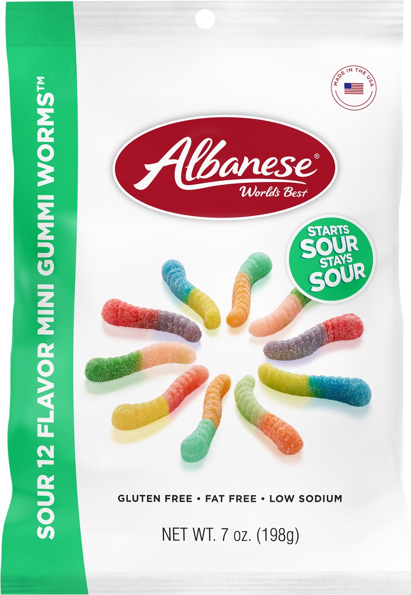 slide 3 of 6, Albanese Gummies Sour Worms - 7 oz, 7 oz