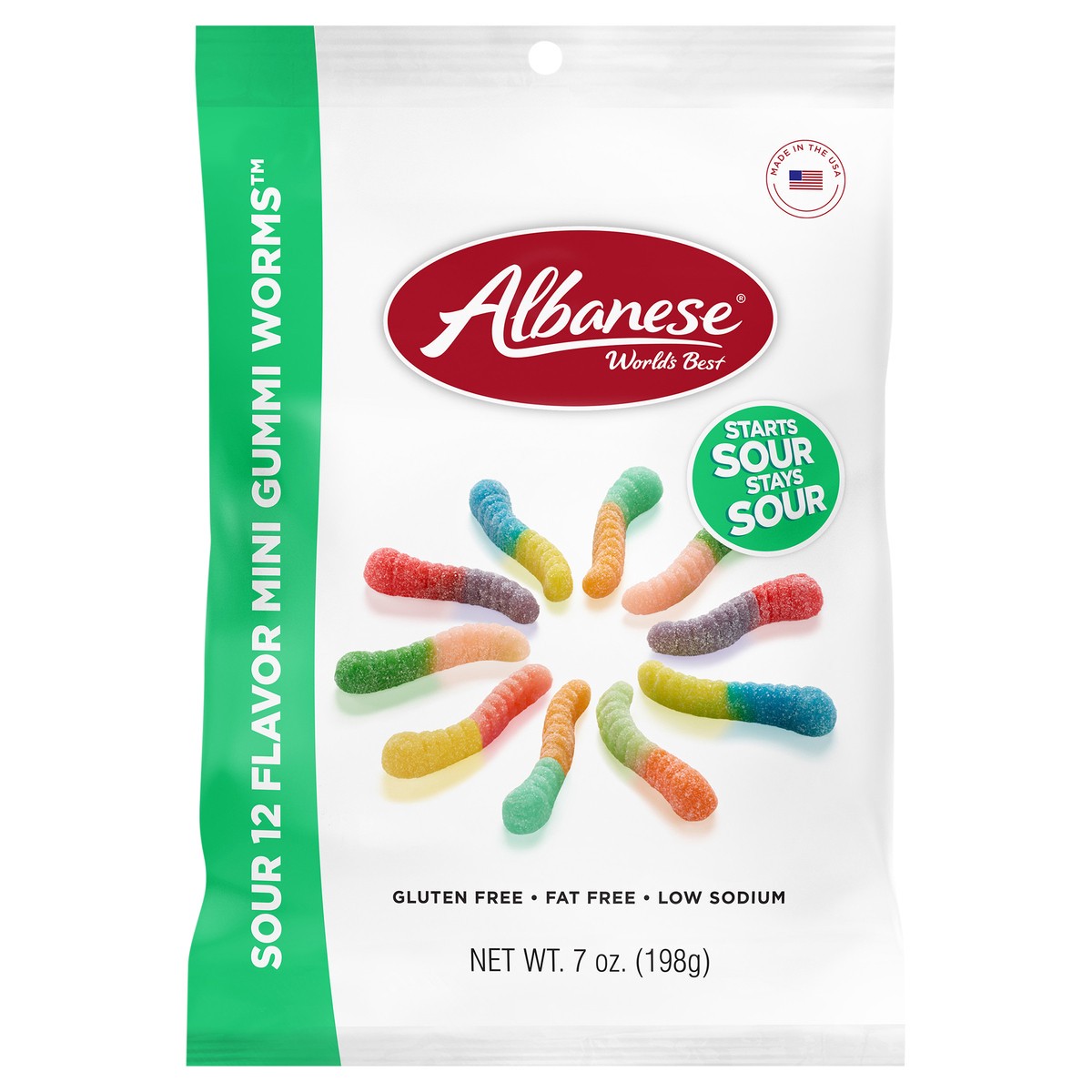 slide 5 of 6, Albanese Gummies Sour Worms - 7 oz, 7 oz
