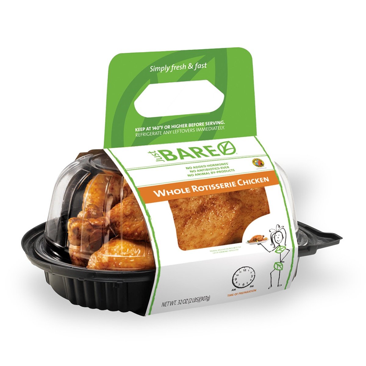 slide 1 of 1, Just BARE Rotisserie Chicken - Hot Case, 3.5 lb