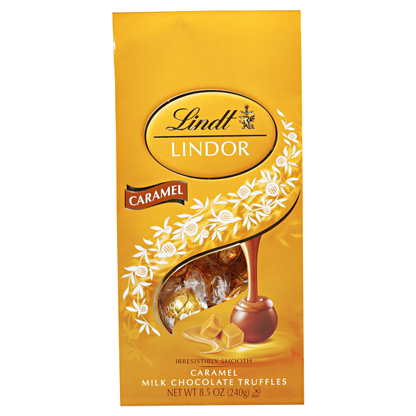 slide 1 of 1, Lindt Caramel Milk Chocolate Truffles, 8.5 oz