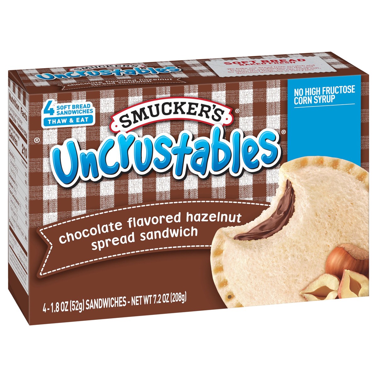 slide 6 of 11, Smucker's Uncrustables Chocolate Flavored Hazelnut Spread Sandwich, 4-Count Pack, 4 ct