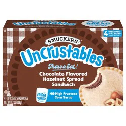 Smucker's Smucker’s Uncrustables Chocolate Flavored Hazelnut Spread Sandwiches, 4 Count, 1.8 Oz. Each, Frozen