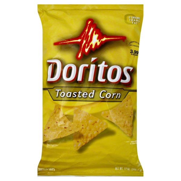 slide 1 of 1, Doritos Tortilla Chips, Toasted Corn, 12 oz