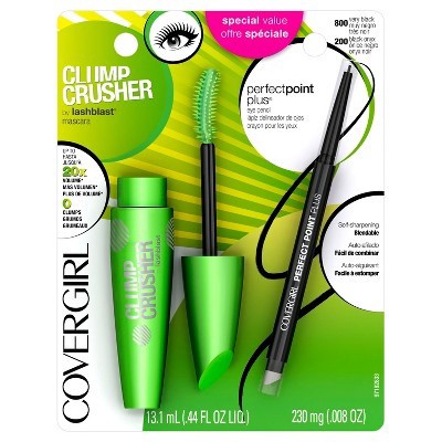 slide 1 of 1, Covergirl Clump Crusher Mascara & Perfect Point Eyeliner Value Pack, 2 ct