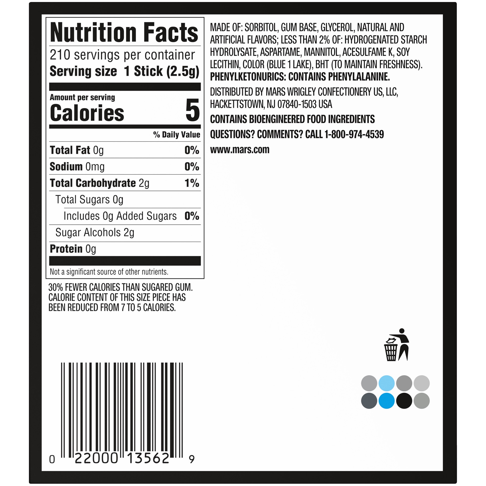 slide 5 of 5, 5 Sugar Free Peppermint Cobalt Gum 6 ea, 6 ct