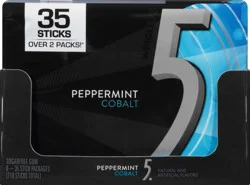 5 GUM Peppermint Cobalt Sugar Free Chewing Gum, Five Gum 35 Stick (6 Pack)