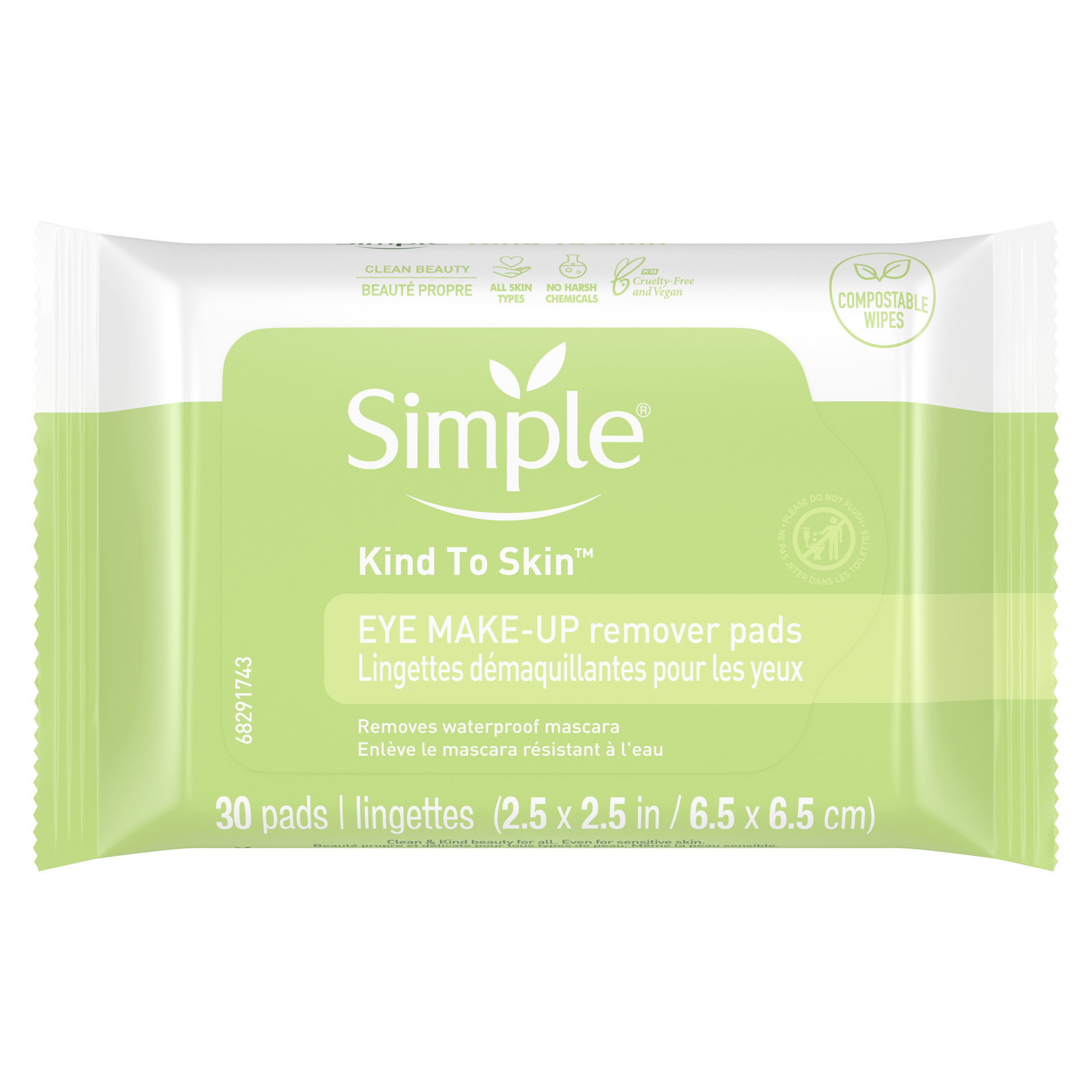 slide 4 of 4, Simple Eye Makeup Remover Pads, 30 ct, 30 ct