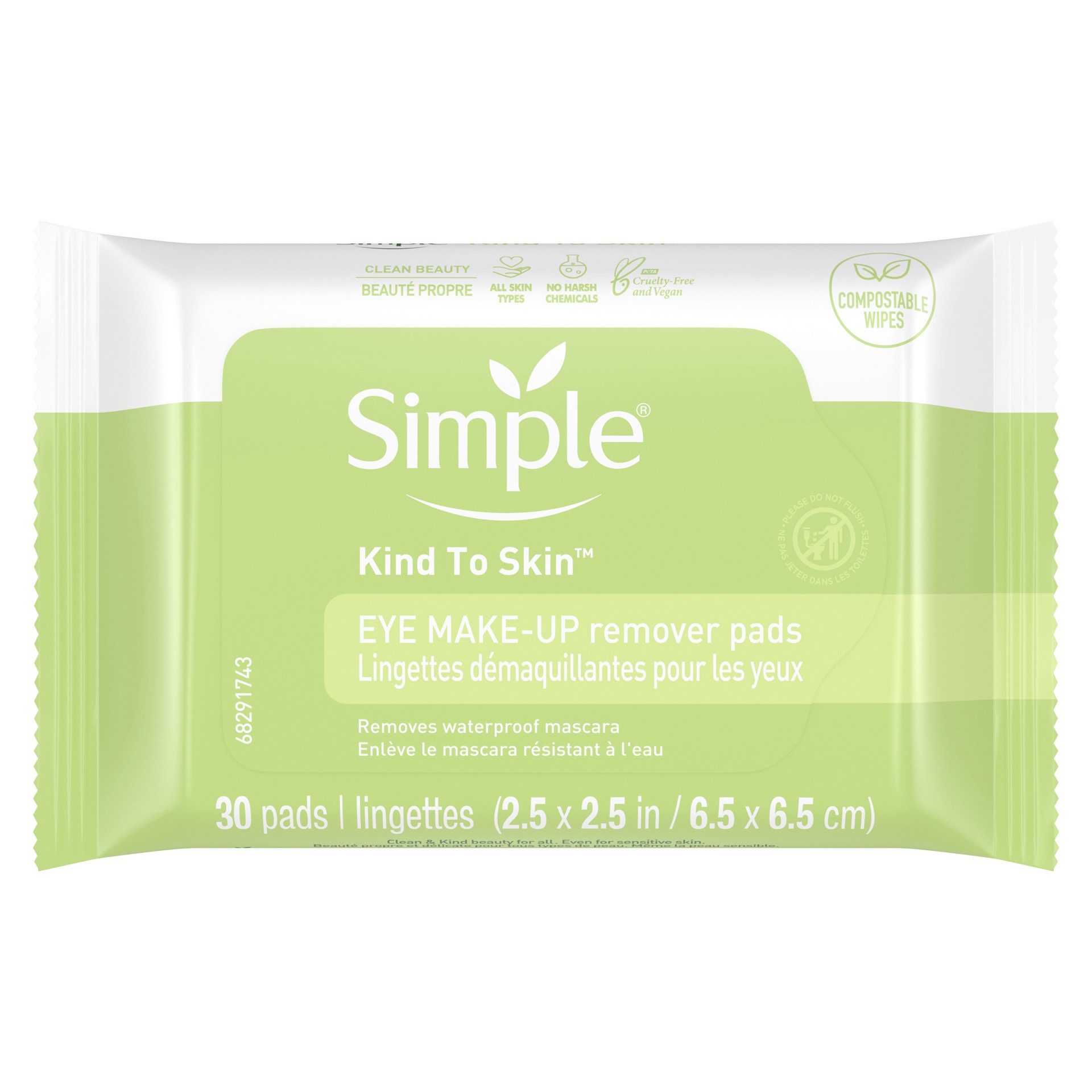 slide 1 of 4, Simple Eye Makeup Remover Pads, 30 ct, 30 ct