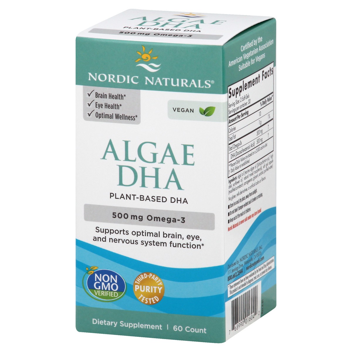slide 3 of 13, Nordic Naturals Algae Dha, 60 ct